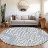 Piper Looms Mayfield Diamonds AMF891 Denim Machine Washable Area Rug Round Lifestyle Image Feature