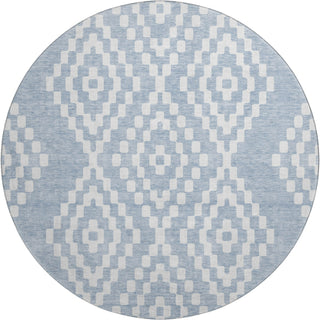 Piper Looms Mayfield Diamonds AMF891 Denim Machine Washable Area Rug Round Main Image
