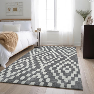 Piper Looms Mayfield Diamonds AMF891 Gray Machine Washable Area Rug Lifestyle Image Feature