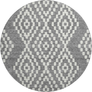 Piper Looms Mayfield Diamonds AMF891 Gray Machine Washable Area Rug Round Main Image