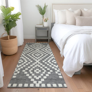 Piper Looms Mayfield Diamonds AMF891 Gray Machine Washable Area Rug Runner Lifestyle Image Feature