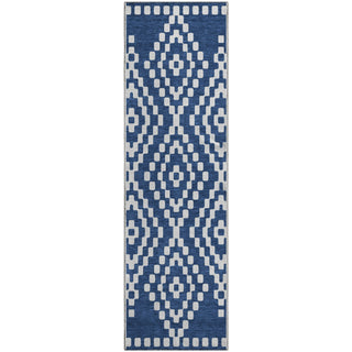 Piper Looms Mayfield Diamonds AMF891 Navy Machine Washable Area Rug Runner Main Image