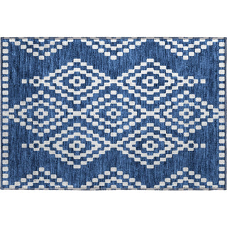 Piper Looms Mayfield Diamonds AMF891 Navy Machine Washable Area Rug Scatter Main Image