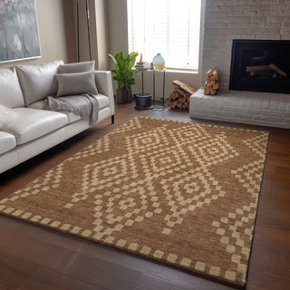 Piper Looms Mayfield Diamonds AMF891 Paprika Machine Washable Area Rug Lifestyle Image Feature