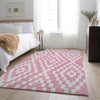 Piper Looms Mayfield Diamonds AMF891 Pink Machine Washable Area Rug Lifestyle Image Feature