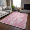 Piper Looms Mayfield Diamonds AMF891 Pink Machine Washable Area Rug Lifestyle Image Feature