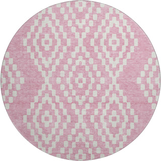 Piper Looms Mayfield Diamonds AMF891 Pink Machine Washable Area Rug Round Main Image