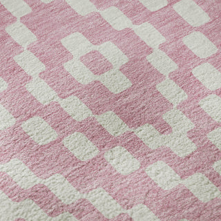 Piper Looms Mayfield Diamonds AMF891 Pink Machine Washable Area Rug Swatch Image