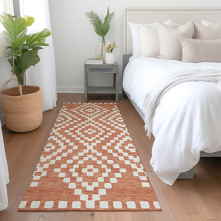 Piper Looms Mayfield Diamonds AMF891 Salmon Machine Washable Area Rug Runner Lifestyle Image Feature