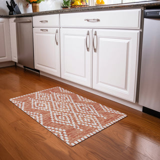Piper Looms Mayfield Diamonds AMF891 Salmon Machine Washable Area Rug Scatter Lifestyle Image Feature