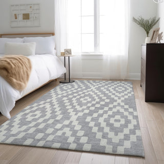 Piper Looms Mayfield Diamonds AMF891 Silver Machine Washable Area Rug Lifestyle Image Feature