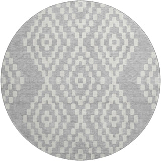 Piper Looms Mayfield Diamonds AMF891 Silver Machine Washable Area Rug Round Main Image