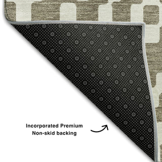 Piper Looms Mayfield Diamonds AMF891 Taupe Machine Washable Area Rug Backing Image