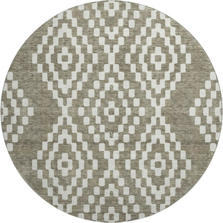 Piper Looms Mayfield Diamonds AMF891 Taupe Machine Washable Area Rug Round Main Image