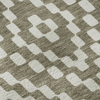Piper Looms Mayfield Diamonds AMF891 Taupe Machine Washable Area Rug Swatch Image