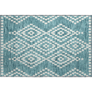Piper Looms Mayfield Diamonds AMF891 Teal Machine Washable Area Rug Scatter Main Image