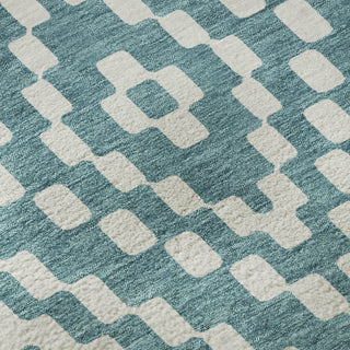 Piper Looms Mayfield Diamonds AMF891 Teal Machine Washable Area Rug Swatch Image