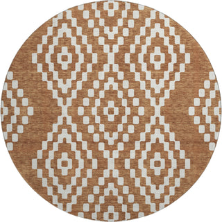 Piper Looms Mayfield Diamonds AMF891 Terracotta Machine Washable Area Rug Round Main Image