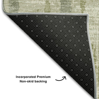 Piper Looms Mayfield Stripes AMF892 Aloe Machine Washable Area Rug Backing Image