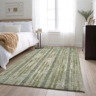 Piper Looms Mayfield Stripes AMF892 Aloe Machine Washable Area Rug Lifestyle Image Feature