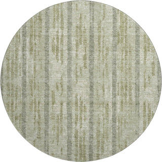 Piper Looms Mayfield Stripes AMF892 Aloe Machine Washable Area Rug Round Main Image