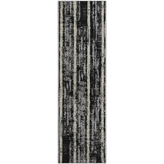 Piper Looms Mayfield Stripes AMF892 Black Machine Washable Area Rug Runner Main Image