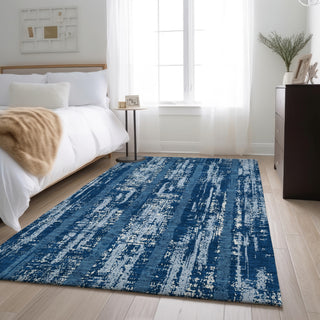 Piper Looms Mayfield Stripes AMF892 Blue Machine Washable Area Rug Lifestyle Image Feature