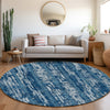 Piper Looms Mayfield Stripes AMF892 Blue Machine Washable Area Rug Round Lifestyle Image Feature