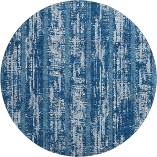Piper Looms Mayfield Stripes AMF892 Blue Machine Washable Area Rug Round Main Image