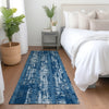Piper Looms Mayfield Stripes AMF892 Blue Machine Washable Area Rug Runner Lifestyle Image Feature