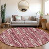 Piper Looms Mayfield Stripes AMF892 Blush Machine Washable Area Rug Round Lifestyle Image Feature