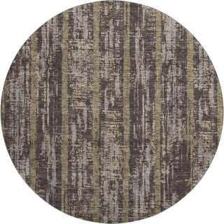 Piper Looms Mayfield Stripes AMF892 Chocolate Machine Washable Area Rug Round Main Image