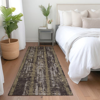 Piper Looms Mayfield Stripes AMF892 Chocolate Machine Washable Area Rug Runner Lifestyle Image Feature