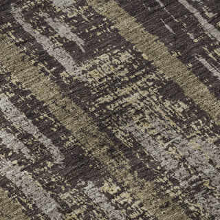Piper Looms Mayfield Stripes AMF892 Chocolate Machine Washable Area Rug Swatch Image