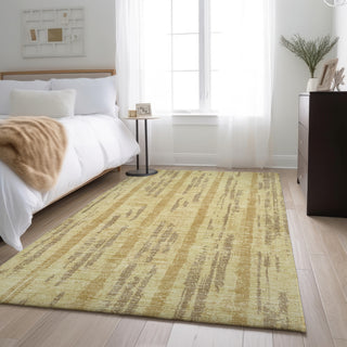 Piper Looms Mayfield Stripes AMF892 Gold Machine Washable Area Rug Lifestyle Image Feature