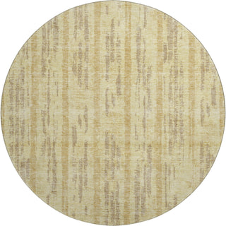 Piper Looms Mayfield Stripes AMF892 Gold Machine Washable Area Rug Round Main Image