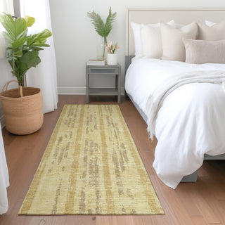 Piper Looms Mayfield Stripes AMF892 Gold Machine Washable Area Rug Runner Lifestyle Image Feature