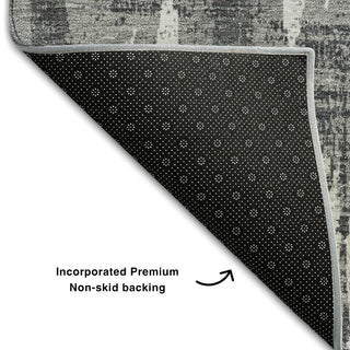 Piper Looms Mayfield Stripes AMF892 Gray Machine Washable Area Rug Backing Image