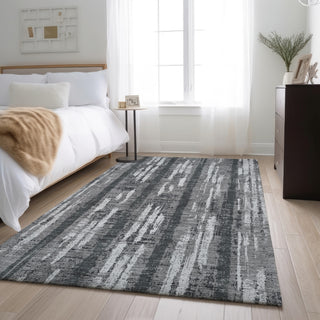 Piper Looms Mayfield Stripes AMF892 Gray Machine Washable Area Rug Lifestyle Image Feature