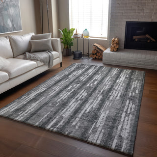 Piper Looms Mayfield Stripes AMF892 Gray Machine Washable Area Rug Lifestyle Image Feature