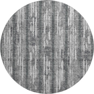 Piper Looms Mayfield Stripes AMF892 Gray Machine Washable Area Rug Round Main Image