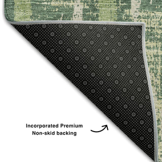 Piper Looms Mayfield Stripes AMF892 Green Machine Washable Area Rug Backing Image