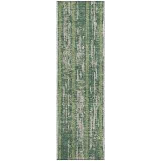 Piper Looms Mayfield Stripes AMF892 Green Machine Washable Area Rug Runner Main Image