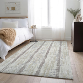 Piper Looms Mayfield Stripes AMF892 Ivory Machine Washable Area Rug Lifestyle Image Feature