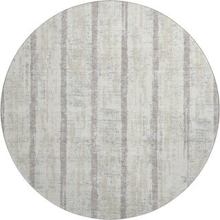 Piper Looms Mayfield Stripes AMF892 Ivory Machine Washable Area Rug Round Main Image