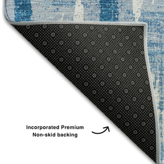 Piper Looms Mayfield Stripes AMF892 Navy Machine Washable Area Rug Backing Image