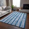 Piper Looms Mayfield Stripes AMF892 Navy Machine Washable Area Rug Lifestyle Image Feature
