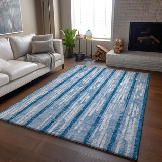 Piper Looms Mayfield Stripes AMF892 Navy Machine Washable Area Rug Lifestyle Image Feature