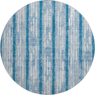 Piper Looms Mayfield Stripes AMF892 Navy Machine Washable Area Rug Round Main Image