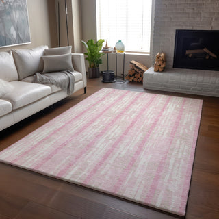 Piper Looms Mayfield Stripes AMF892 Pink Machine Washable Area Rug Lifestyle Image Feature